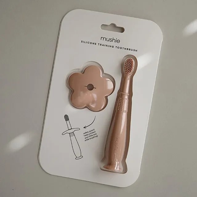 Mushie Flower Training Toothbrush - blush 1.jpeg