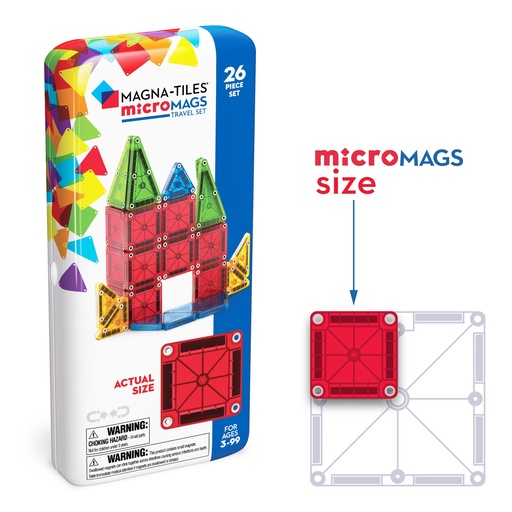 [244026BO] Magna-Tiles | microMAGS 26-Piece Travel Set