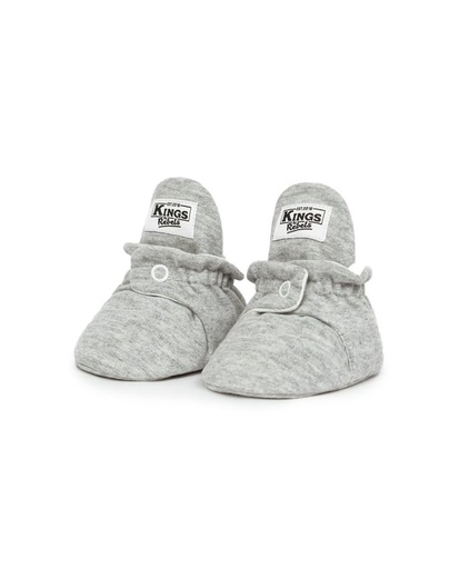 [36883] Kings & Rebels | Classic Cotton Baby Booties - Grey (Newborn)