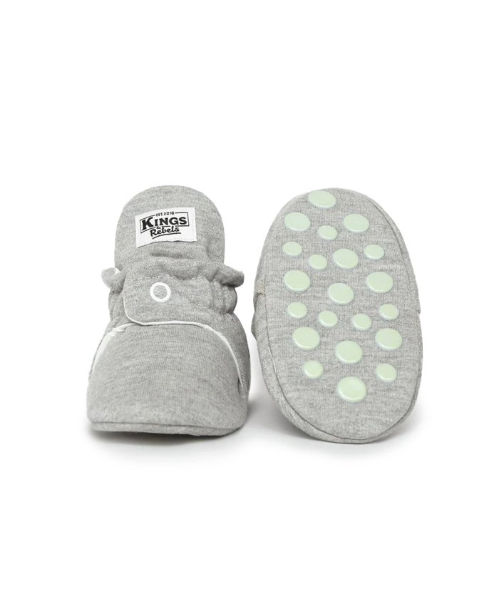 Kings & Rebels | Gripper Cotton Baby Booties - Grey