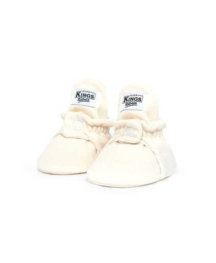 [36889] Kings & Rebels | Classic Cotton Baby Booties - Cream (Newborn)