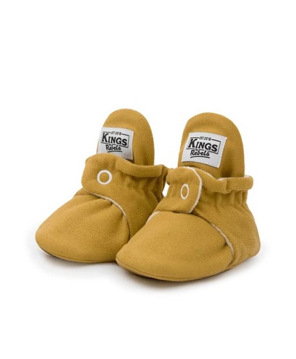 [36923] Kings & Rebels | Classic Gamuza Baby Booties - Mustard