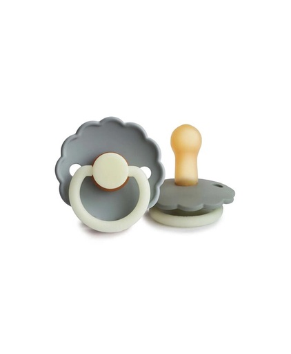 [FRG2702-S1] FRIGG | Daisy Latex Baby Pacifier (2-Pack) (Size 1 (0-6m), French Grey Night/Portobello Night)