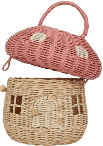 [OEKTOY-MSH-MK- O] Olli Ella | Mushroom Basket - Musk