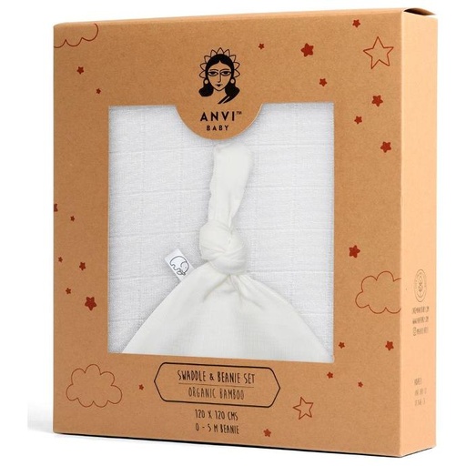 Anvi Baby | Organic Bamboo Beanie & Swaddle Set