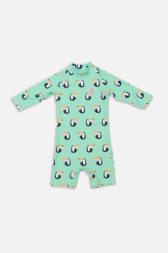 Badawii | Baby Swimsuit - Toucan Paradise Light Green