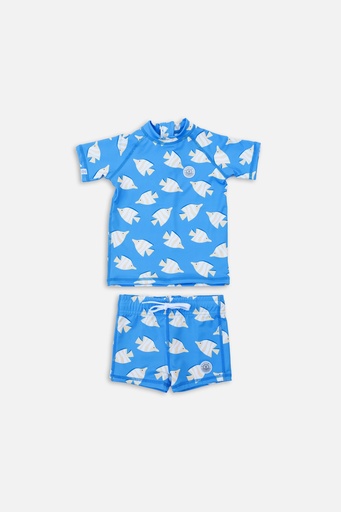 Badawii | Boy 2-Piece Swimsuit - Yellow Fish Blue