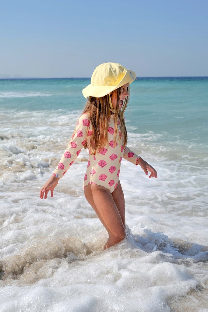 Badawii | Girl Swimsuit - Beach Shells Sunny Yellow