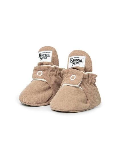 Kings & Rebels | Classic Gamuza Baby Booties - Cafe