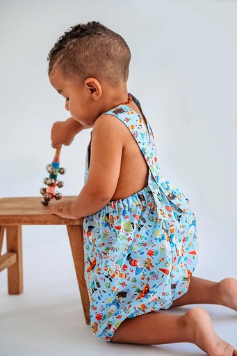 Petite Lamb | Gnome Ruffle Crossover Romper