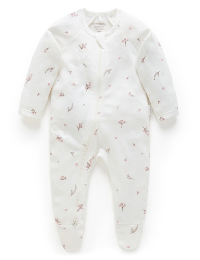 Purebaby | Vanilla Blossom Zip Growsuit